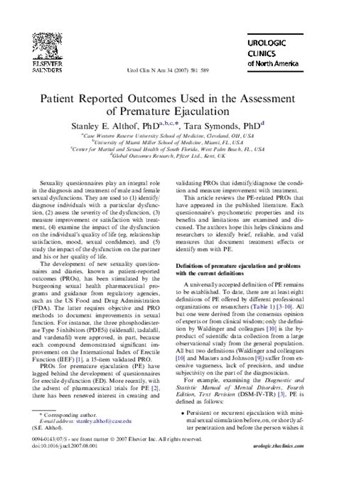 Pdf Patient Reported Outcomes Used In The Assessment Of