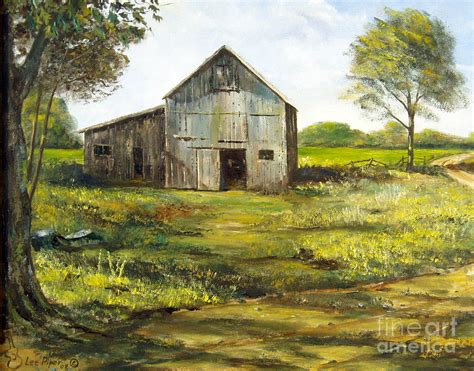 In the arboretum of south barrington. Old Barn Painting by Lee Piper