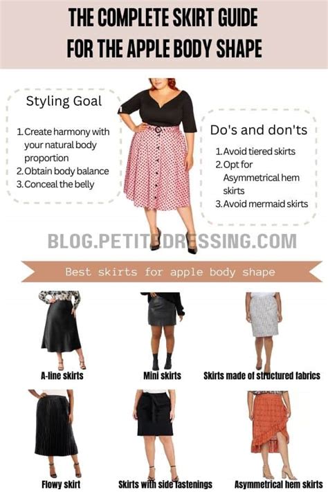 the complete skirt guide for the apple body shape