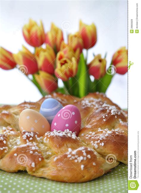 Its the german version of jewish challah or . Sweet German Easter Bread stock image. Image of cross ...