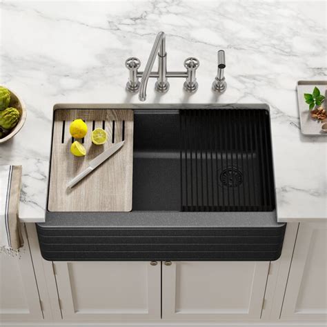 At a glance, workstation sinks may look like your normal kitchen sink, but they are so much more. KRAUS Bellucci Workstation 33-Inch Undermount Granite ...
