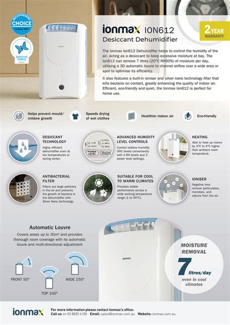 andatech ionmax ion612 desiccant dehumidifier brochure page 1 created with