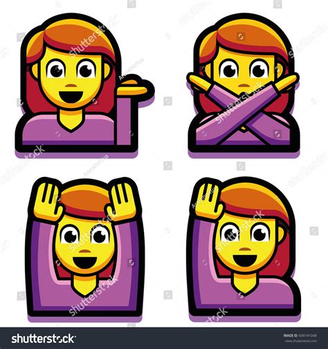 Vector Emoji Girl Set Isolated On Stock Vector Royalty Free 439141048