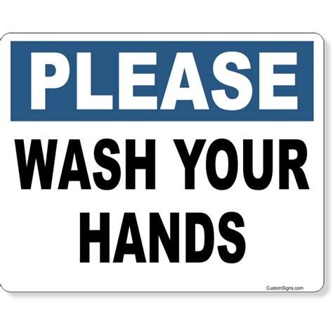 Please Wash Your Hands Full Color Sign 8 X 10