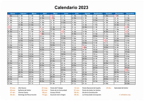 CALENDARIO LABORAL 2023 TODOS LOS FESTIVOS DE TODAS LAS COMUNIDADES