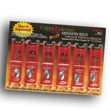 The bnm capps and coleman minnow rigs 0.5 oz are precision tied for the best balance to minimize line twist and create a near perfect live bait presentation. Capps & Coleman Minnow Rig by B'n'M Poles • BrushPile Fishing