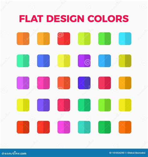 Flat Design Colors Set Stock Vector Illustration Of Application