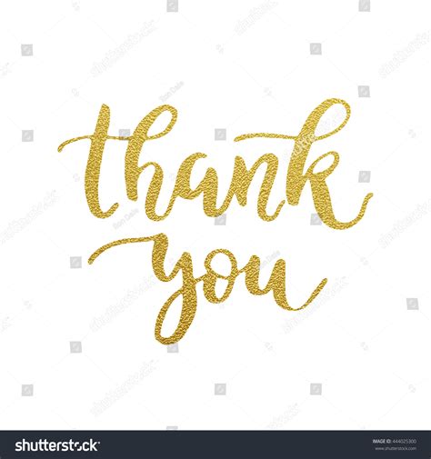Thank You Gold Glitter Card Design Stock Vector Royalty Free