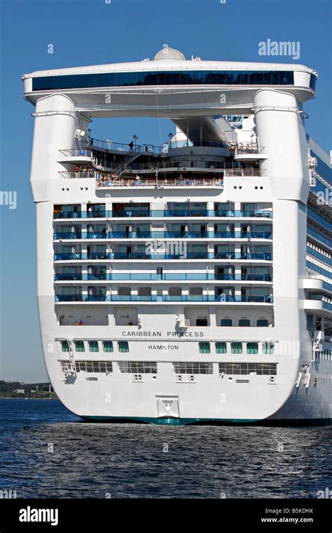 Back Of Caribbean Princess Cruise Ship At Anchor Stock Photo Alamy