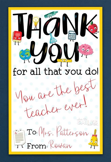 Teacher Appreciation Week Thank You Card Teachersdays
