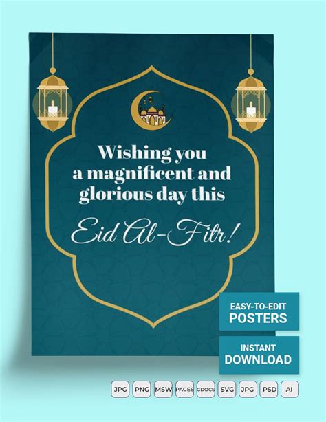 Eid Al Fitr Day Wishes In Eps Illustrator  Word Pages Psd Png
