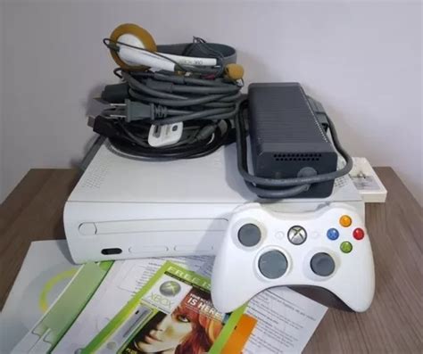 Xbox 360 Fat Completo Lt 30 320gb Jasper Controle Cabos Escorrega