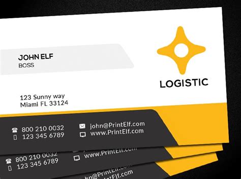 Our business card template gallery is the perfect place to find a design template that matches your style. Logistic business card design - printelf.com