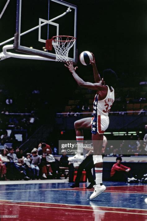 Julius Erving Of The New York Nets Goes To The Basket Circa 1974 At