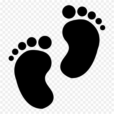 Download Baby Feet Stamp Black Baby Feet Silhouette Transparent