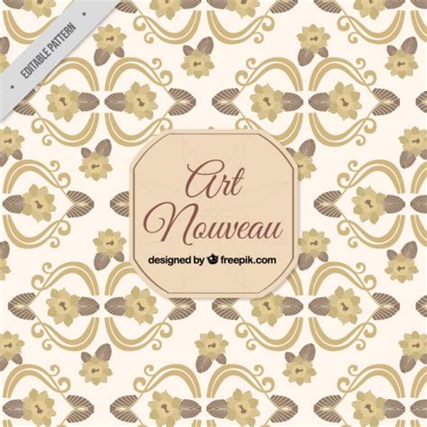 Find vectors of floral pattern. Hand drawn floral art nouveau pattern | Free Vector