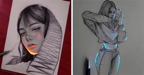 Mexican Artist Uses Unique Technique To Make His Drawings Glow And The