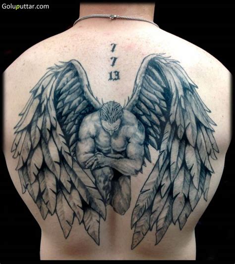 Beautiful Back Decorated With Amazing Angel Warrior Tattoo