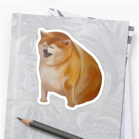 Fat Doge Sticker By Ulalalol Redbubble