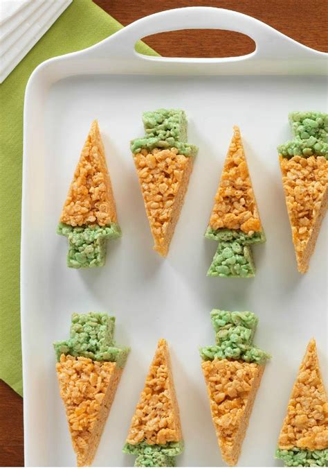 Create a beautiful display of easter cookies & cream mini cheesecakes for dessert. Carrot-Shaped RICE KRISPIES® TREATS™ Recipe - Kraft ...