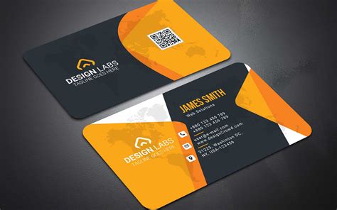 Orange Color Business Card Corporate Identity Template