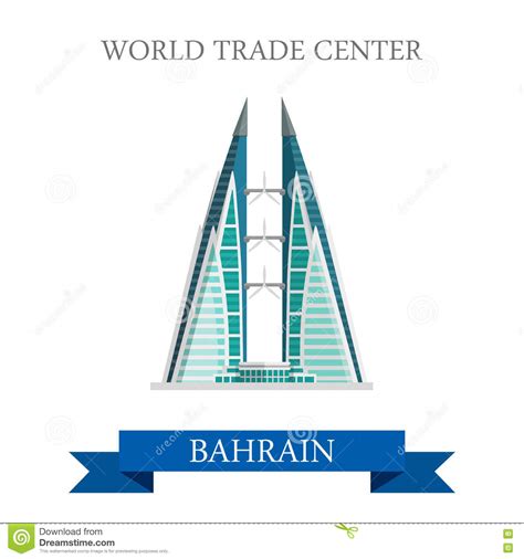 Its innovative design combines the essential elements of lifestyle and business to create a powerful emblem of aspiration and accomplishment. World Trade Center In Bahrain Landmarks Vector Flat ...