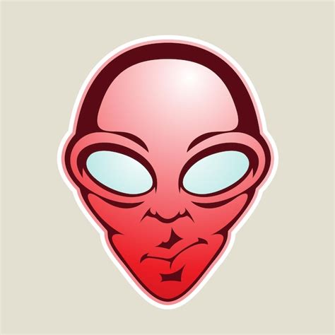 Premium Vector Red Alien Head Cartoon Icon Vector Illustration
