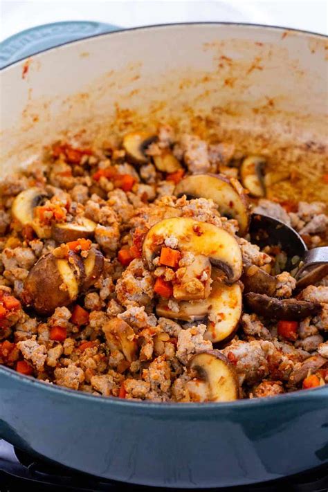 Ground turkey is a naturally leaner meat, and it's super low cost. Turkey Bolognese with Roasted Spaghetti Squash | The ...