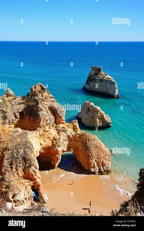 Elevated View Of The Cliffs With A Small Secluded Beach In The