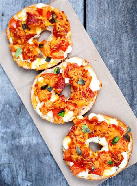 Homemade Pizza Bagels Mighty Mrs Super Easy Recipes