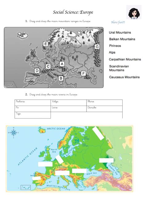 Ejercicio De Rivers And Mountain Ranges In Europe Cuadernos