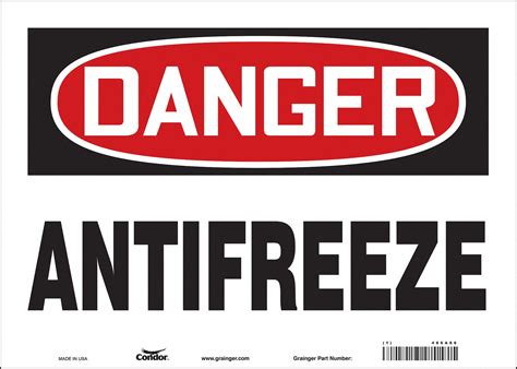 Condor Safety Sign Sign Format Traditional Osha Antifreeze Sign