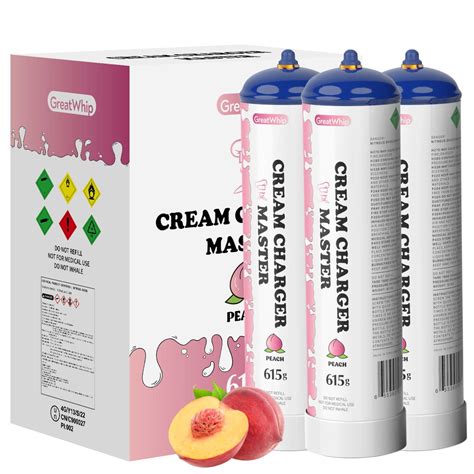 Greatwhip Peach Flavor Nitrous Oxide Cartridges 615g N2o Whipped Cream