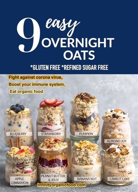 They are easy to make, simply combine oats with some milk, chia seeds and fruit and place them in a jar overnight. infinity organic oats in 2020 | Overnight oats healthy easy, Overnight oats recipe healthy, Oat ...
