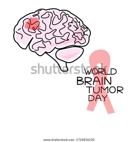 World Brain Tumor Day Vector Outline Stock Vector Royalty Free