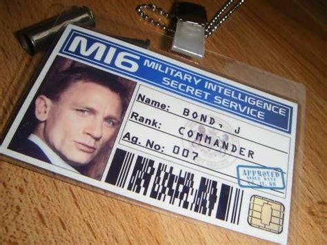 James Bond 007 Party Secret Agent Spy Mi6 Id Card Badge