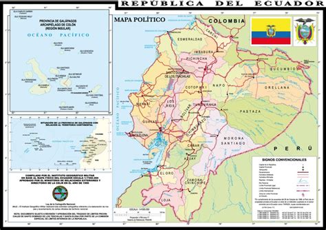 Mapa Político De La República Del Ecuador Fuente Instituto Geográfico