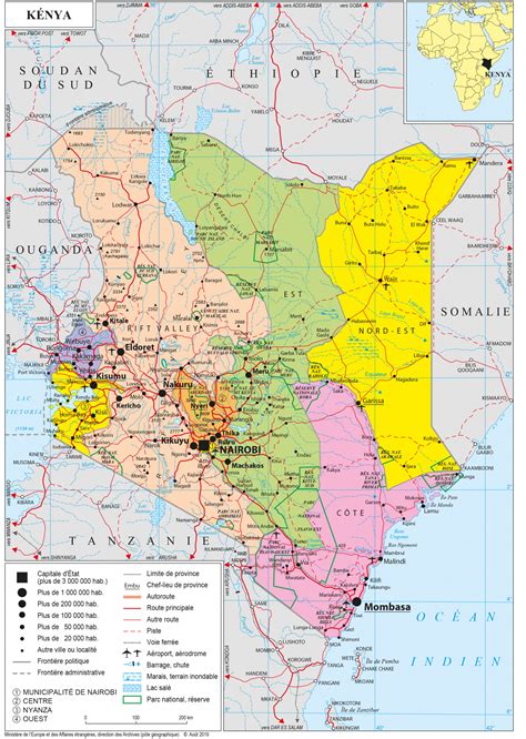 Detailed map of kenya showing the location of all major national parks, game reserves, regions, cities and tourism highlights! Geopolitical map of Kenya, Kenya maps | Worldmaps.info