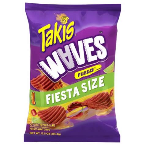 Takis Fuego Waves Hot Chili Pepper And Lime Wavy Potato Chips 125 Oz
