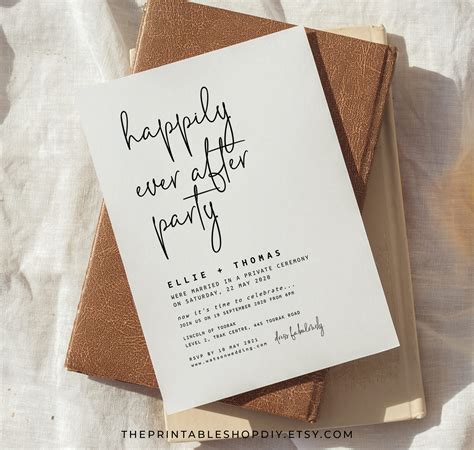 Happily Ever After Party Invitation Wedding Reception Etsy Canada