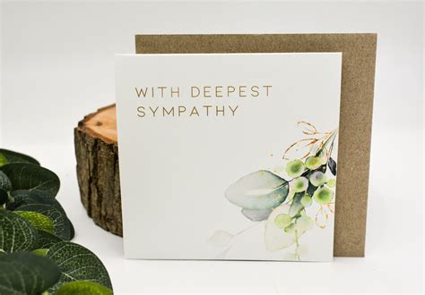 With Deepest Sympathy Card And Envelope 125cm Square Card Etsy Australia