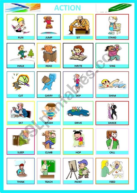 Action Verbs Pictionary Esl Worksheet By Sapaotog 5f9