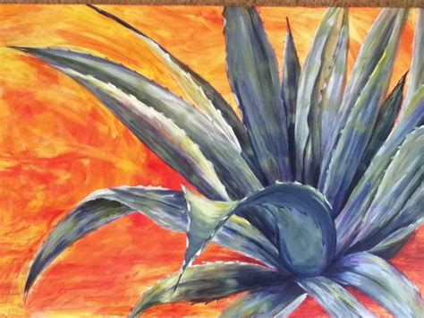 Desert Agave Art Painting Acrylic Artist Bev Alexander Pinturas