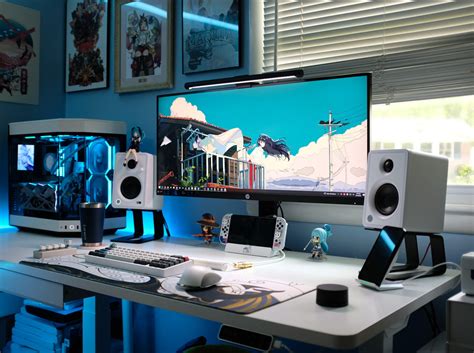 White and Blue WFH/Gaming Setup : r/Workspaces