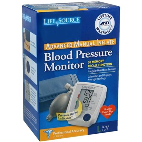 Lifesource Advanced Blood Pressure Monitor Manual Inflate Ua 705vl 1