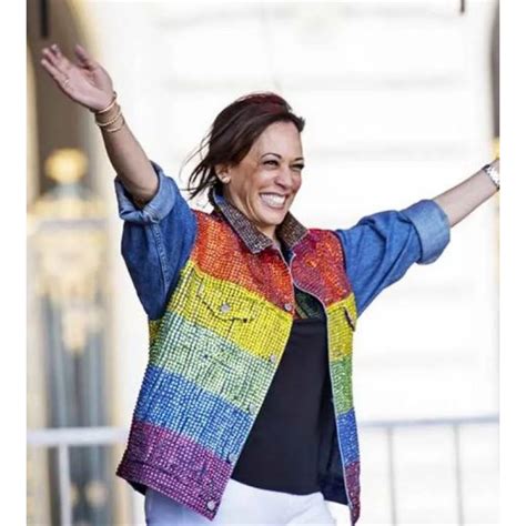 Kamala Harris Rainbow Jacket Celebs Movie Jackets