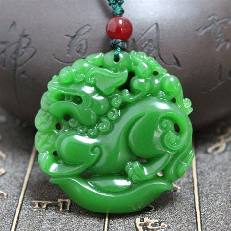 Drop Shipping Green White Jades Pendant Necklace Carved Double Sided