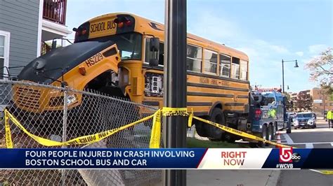 4 Injured In Crash Involving School Bus Youtube