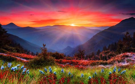 Amazing Sunset Mountains Beautiful Landscapes Beautiful Nature