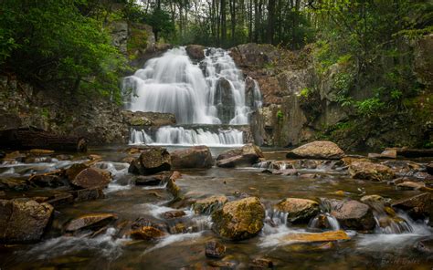 Download Wallpapers Waterfall Forest River Stones Rocks Hickory